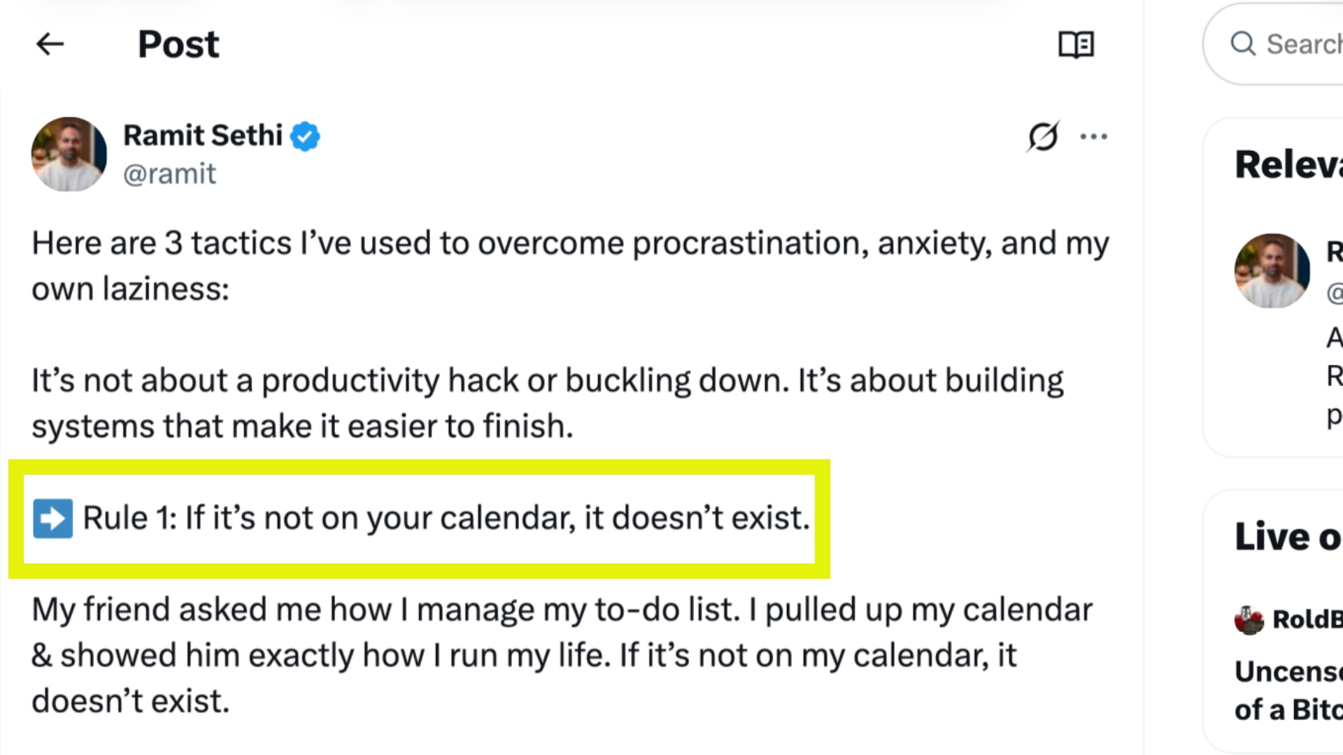 if it's not on your calendar, it doesn't exist