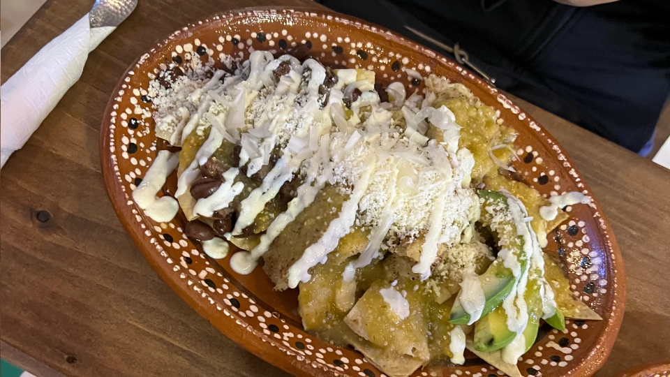 Chilaquiles from a place that’s since closed about a block away from Arena México