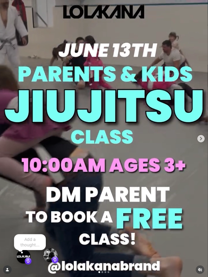 June 13th parents & kids jiu-jitsu class
ages 3+
10:00am
email us to reserve your spot